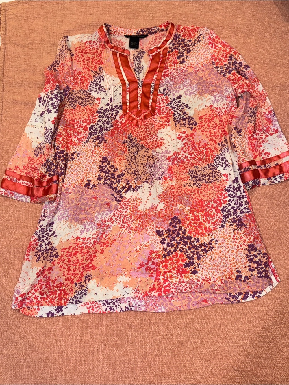 XL wm’s Coral after swim coverup / V-Neck Tunic